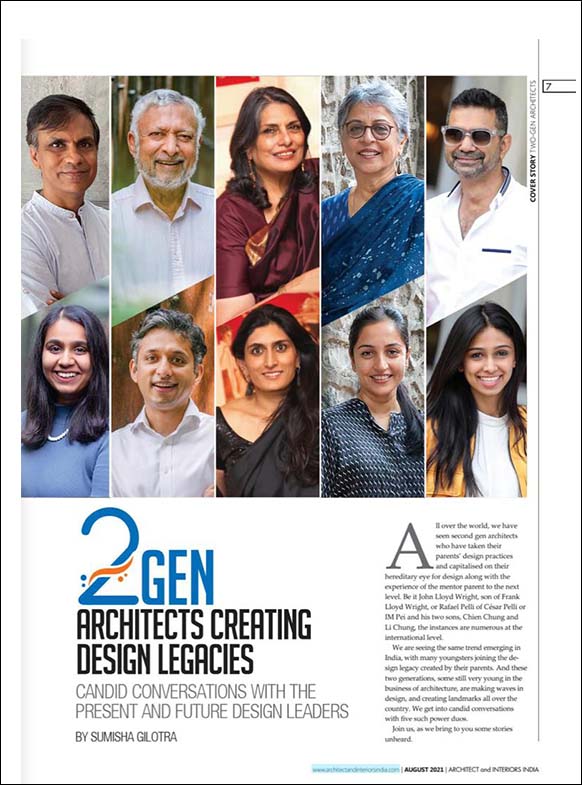 2 Gen Architects Creating Design Legacies, Architect and Interiors India
